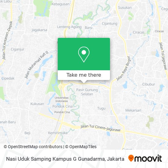 Nasi Uduk Samping Kampus G Gunadarma map