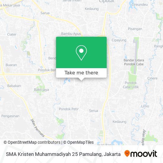 SMA Kristen Muhammadiyah 25 Pamulang map