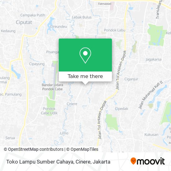 Toko Lampu Sumber Cahaya, Cinere map