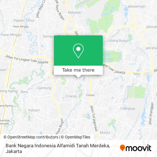 Bank Negara Indonesia Alfamidi Tanah Merdeka map