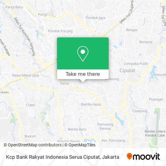 Kcp Bank Rakyat Indonesia Serua Ciputat map