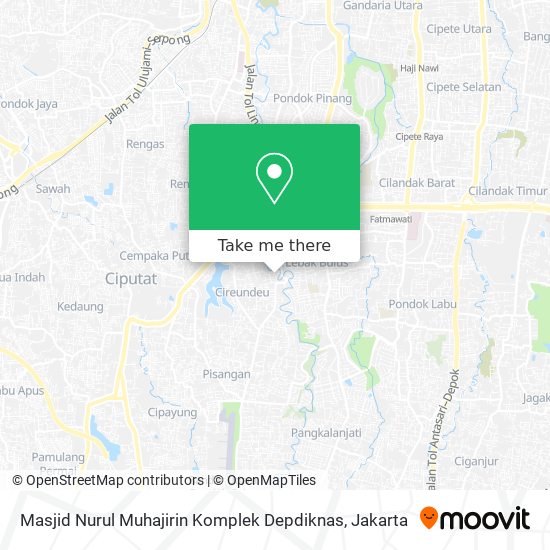 Masjid Nurul Muhajirin Komplek Depdiknas map