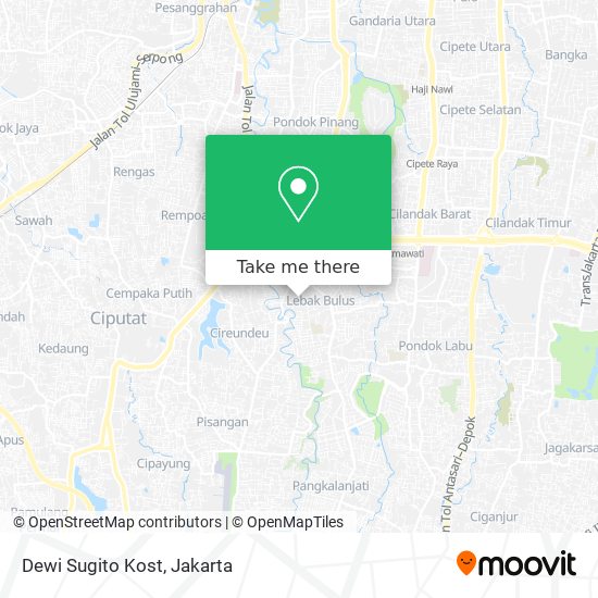 Dewi Sugito Kost map