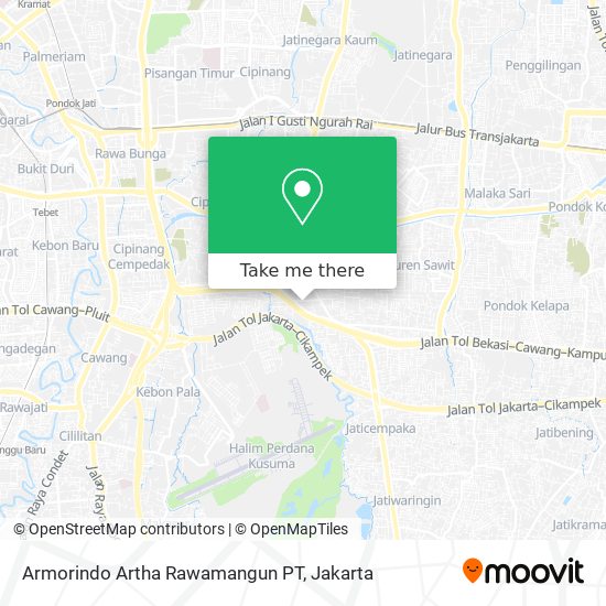 Armorindo Artha Rawamangun PT map