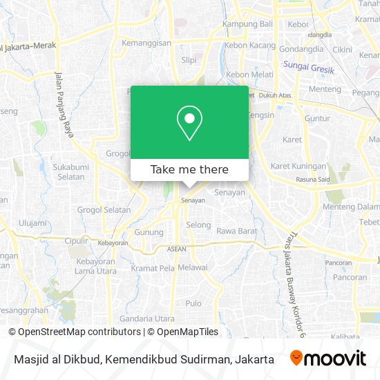 Masjid al Dikbud, Kemendikbud Sudirman map