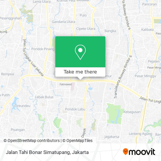 Jalan Tahi Bonar Simatupang map