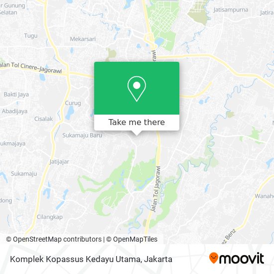 Komplek Kopassus Kedayu Utama map