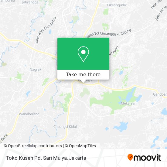 Toko Kusen Pd. Sari Mulya map