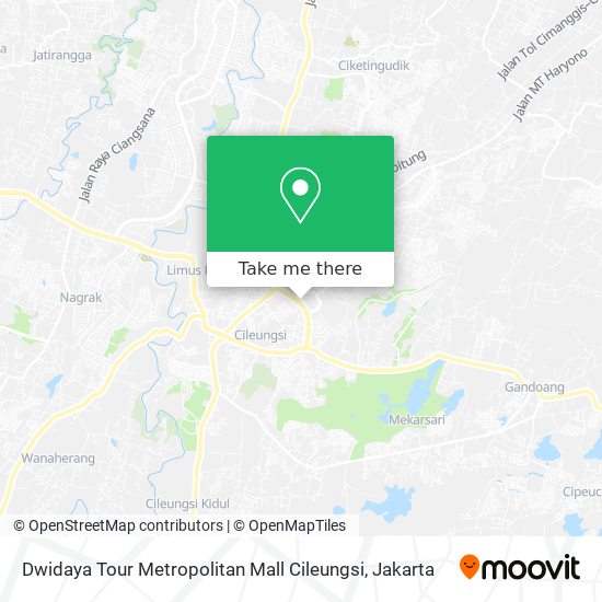 Dwidaya Tour Metropolitan Mall Cileungsi map