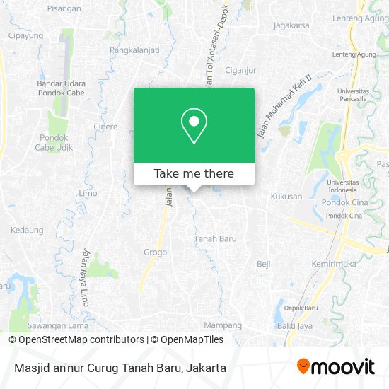 Masjid an'nur Curug Tanah Baru map