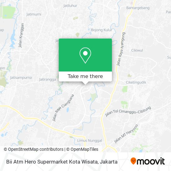 Bii Atm Hero Supermarket Kota Wisata map