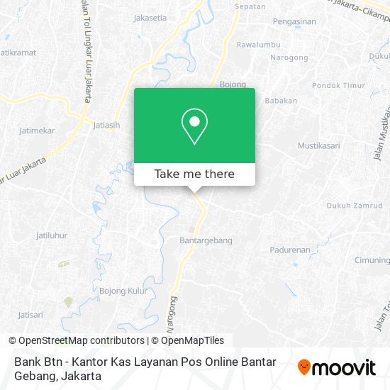 Bank Btn - Kantor Kas Layanan Pos Online Bantar Gebang map