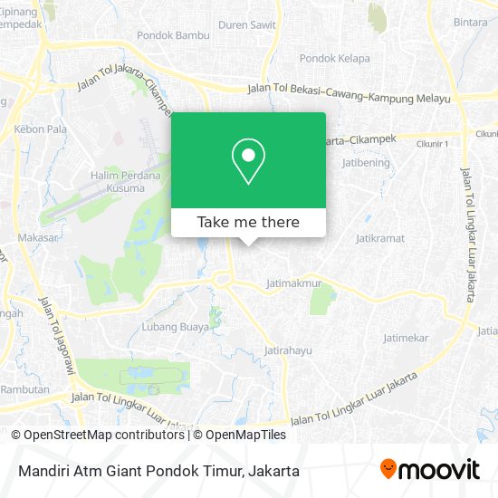 Mandiri Atm Giant Pondok Timur map