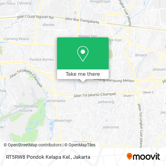 RT5RW8 Pondok Kelapa Kel. map