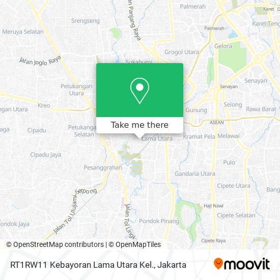 RT1RW11 Kebayoran Lama Utara Kel. map