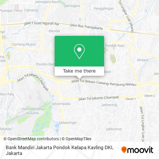 Bank Mandiri Jakarta Pondok Kelapa Kavling DKI map