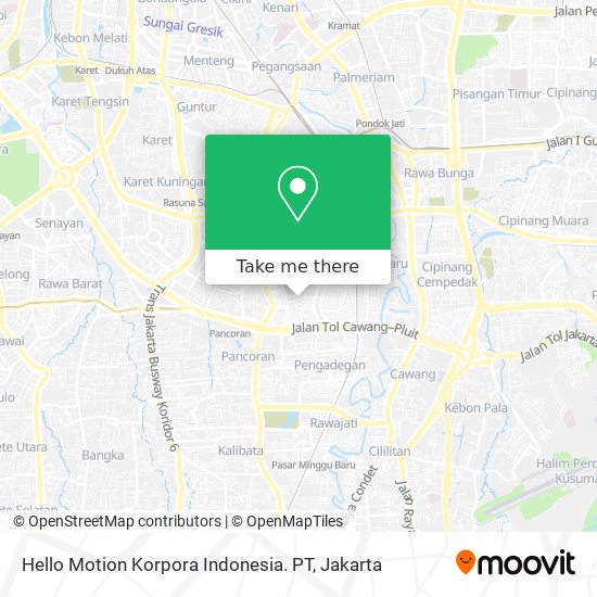 Hello Motion Korpora Indonesia. PT map