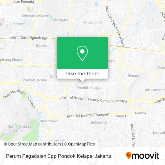 Perum Pegadaian Cpp Pondok Kelapa map