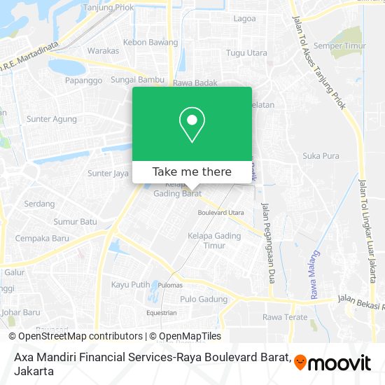 Axa Mandiri Financial Services-Raya Boulevard Barat map