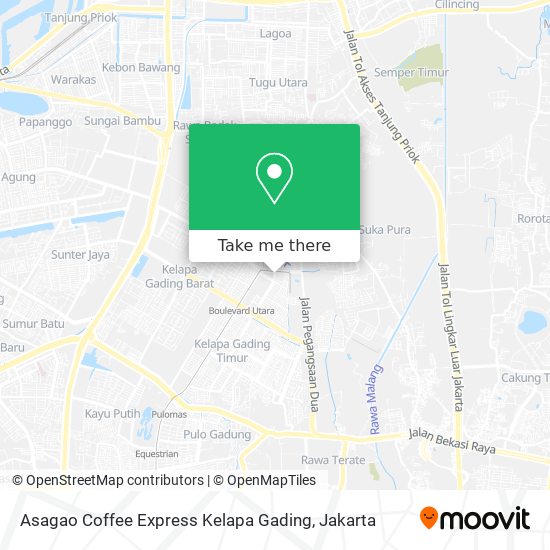Asagao Coffee Express Kelapa Gading map