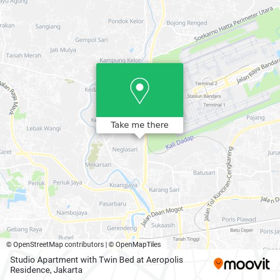 Studio Apartment with Twin Bed at Aeropolis Residence map