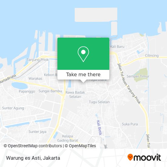 Warung es Asti map