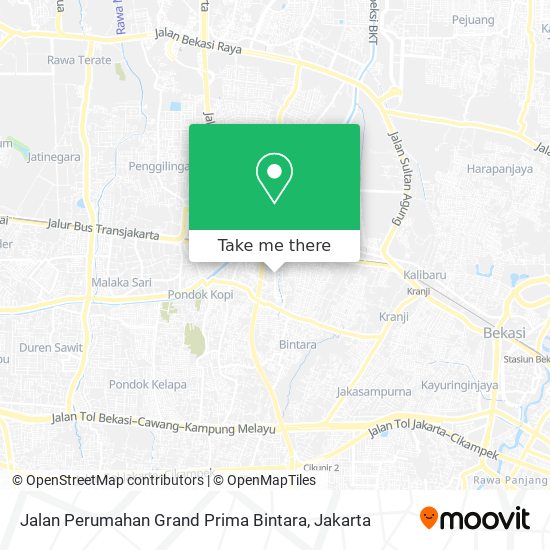 Jalan Perumahan Grand Prima Bintara map
