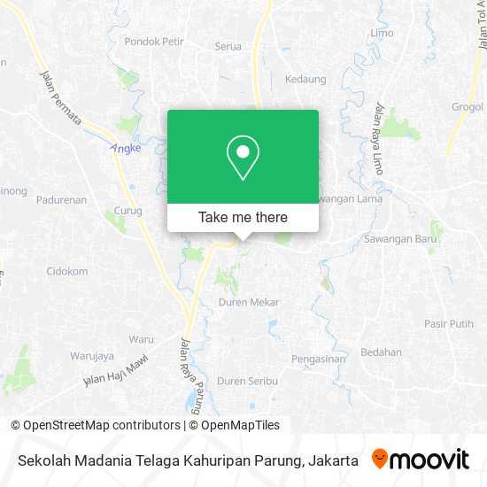 Sekolah Madania Telaga Kahuripan Parung map