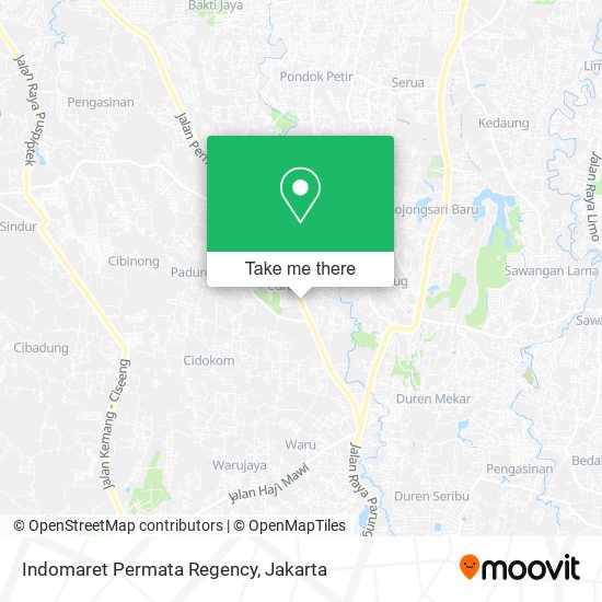 Indomaret Permata Regency map