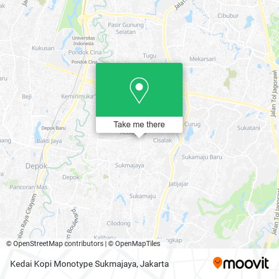 Kedai Kopi Monotype Sukmajaya map