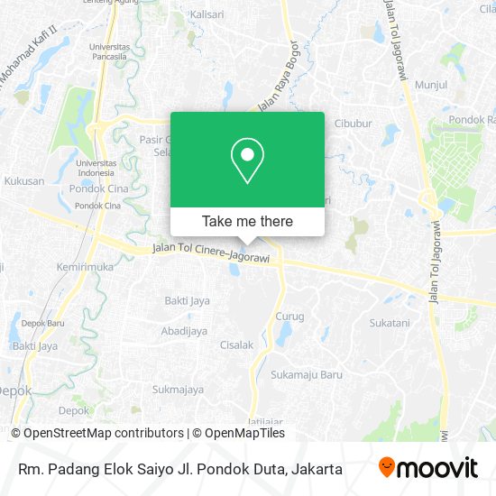 Rm. Padang Elok Saiyo Jl. Pondok Duta map