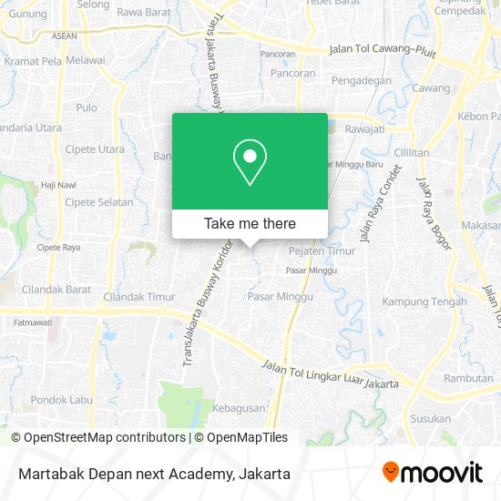 Martabak Depan next Academy map