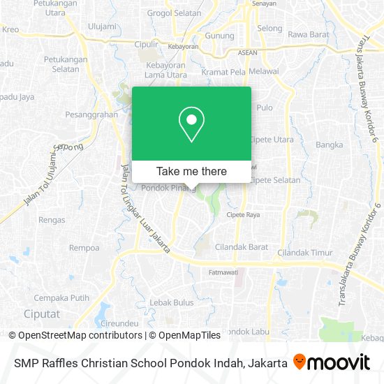 SMP Raffles Christian School Pondok Indah map