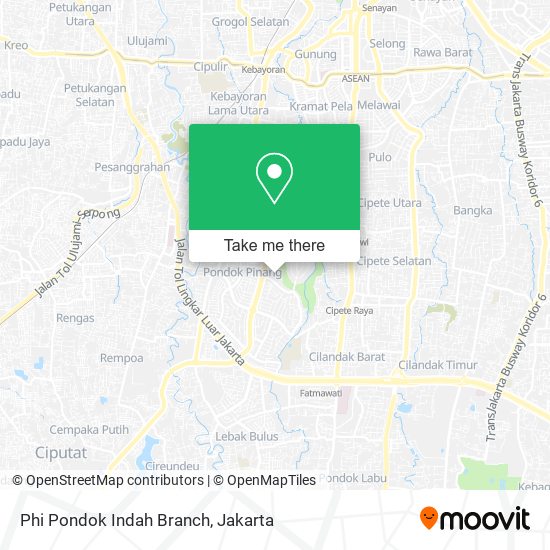 Phi Pondok Indah Branch map