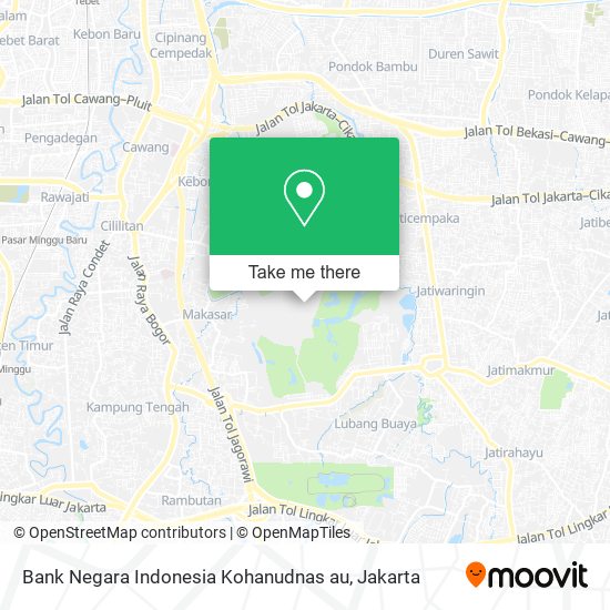 Bank Negara Indonesia Kohanudnas au map