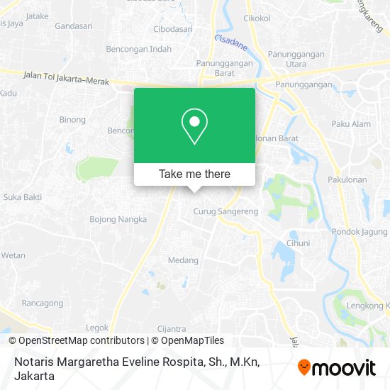 Notaris Margaretha Eveline Rospita, Sh., M.Kn map