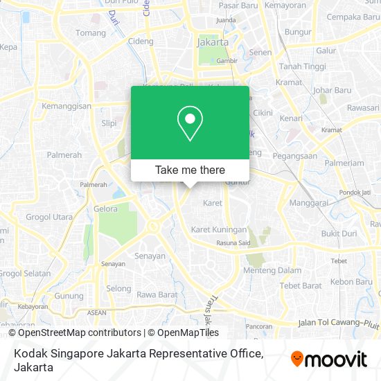 Kodak Singapore Jakarta Representative Office map