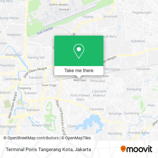 Terminal Poris Tangerang Kota map