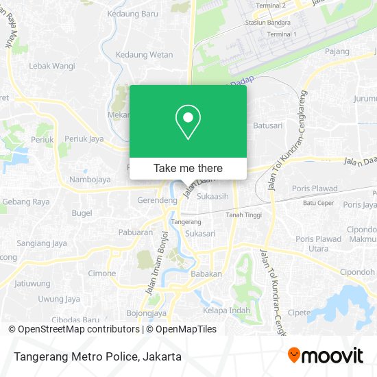 Tangerang Metro Police map