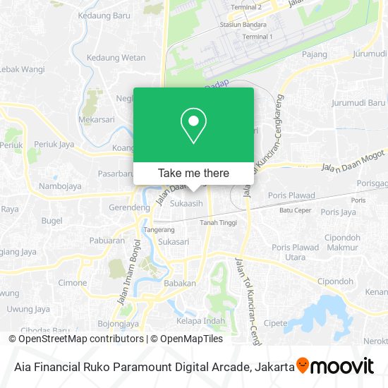Aia Financial Ruko Paramount Digital Arcade map