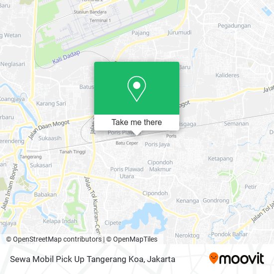 Sewa Mobil Pick Up Tangerang Koa map