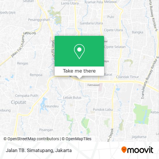 Jalan TB. Simatupang map