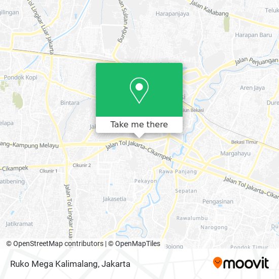 Ruko Mega Kalimalang map