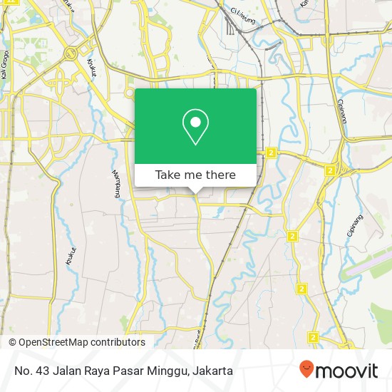 No. 43 Jalan Raya Pasar Minggu map
