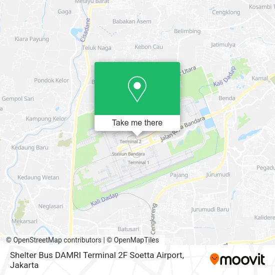 Shelter Bus DAMRI Terminal 2F Soetta Airport map