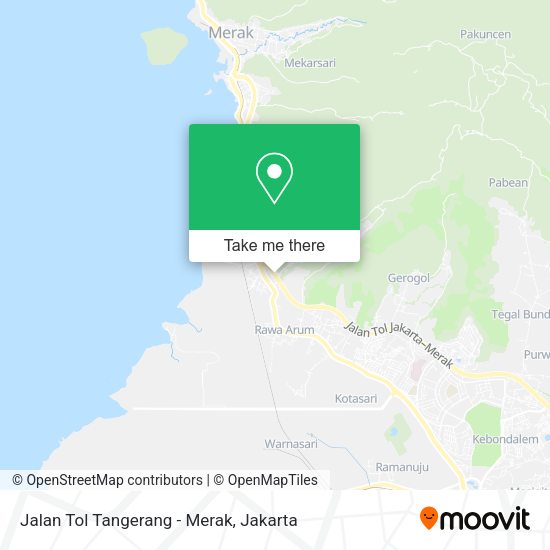 Jalan Tol Tangerang - Merak map