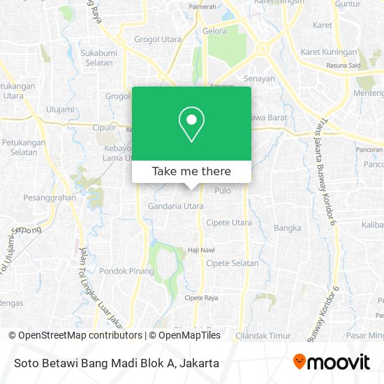Soto Betawi Bang Madi Blok A map