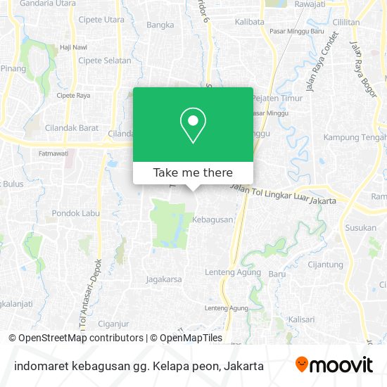 indomaret kebagusan gg. Kelapa peon map