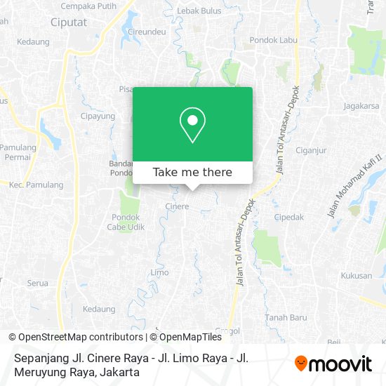 Sepanjang Jl. Cinere Raya - Jl. Limo Raya - Jl. Meruyung Raya map