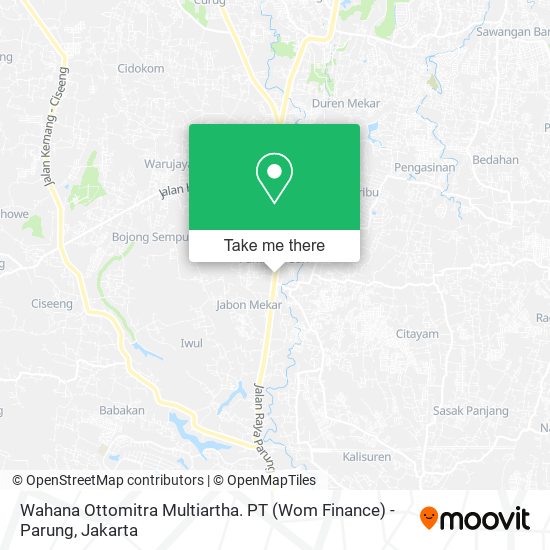 Wahana Ottomitra Multiartha. PT (Wom Finance) - Parung map